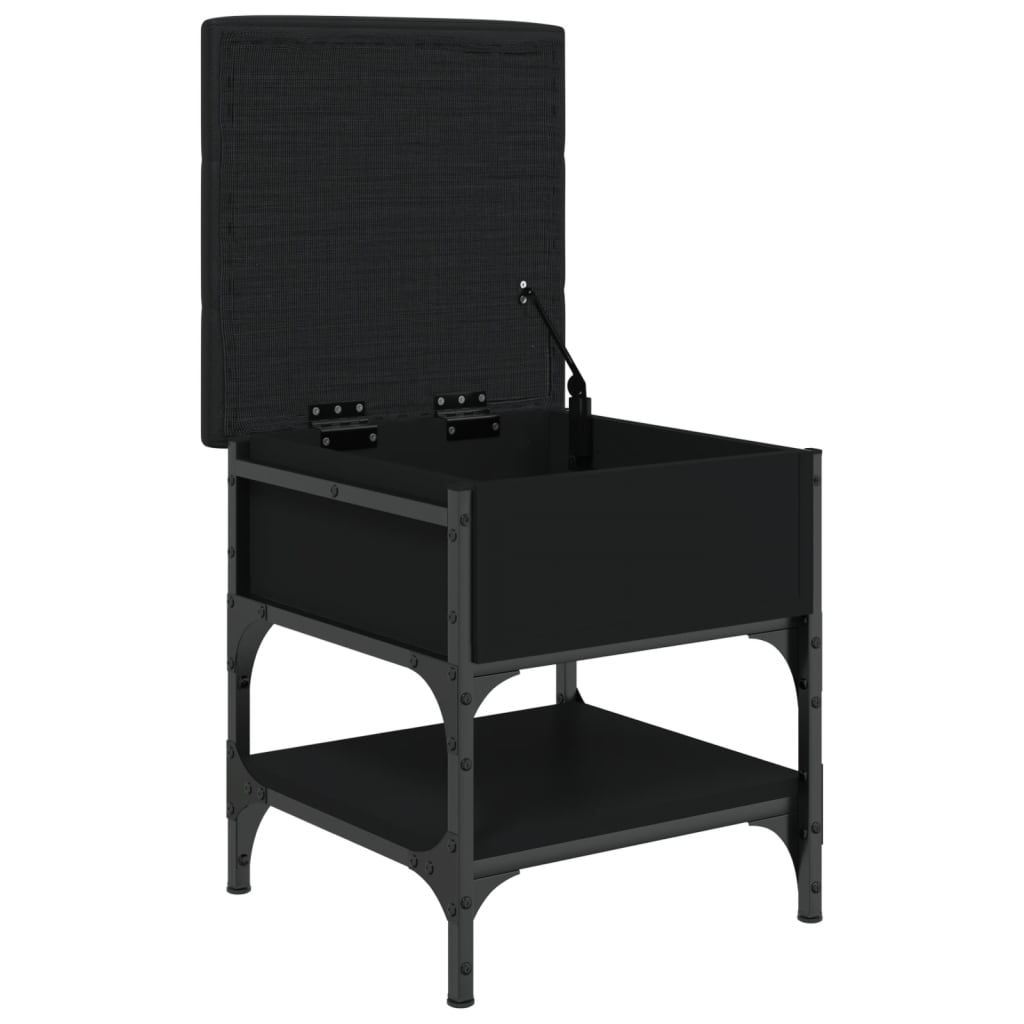 Banc à chaussures noir 42x42x45 cm bois d'ingénierie - XIOS