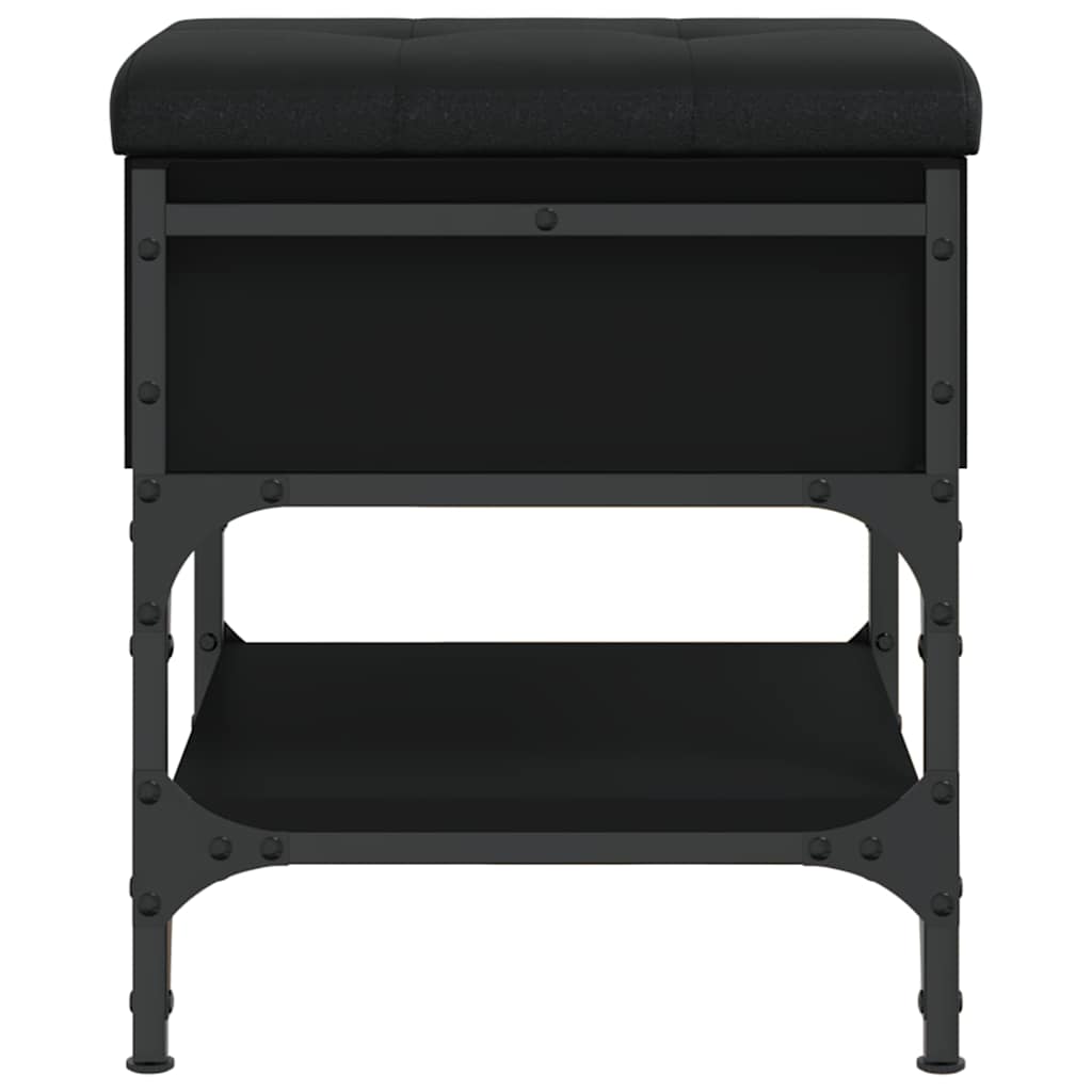 Banc à chaussures noir 42x42x45 cm bois d'ingénierie - XIOS