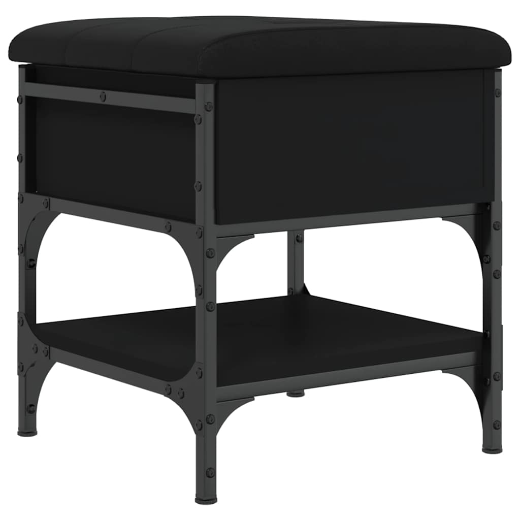 Banc à chaussures noir 42x42x45 cm bois d'ingénierie - XIOS