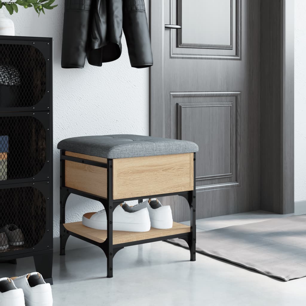 Banc à chaussures chêne sonoma 42x42x45 cm bois d'ingénierie - XIOS