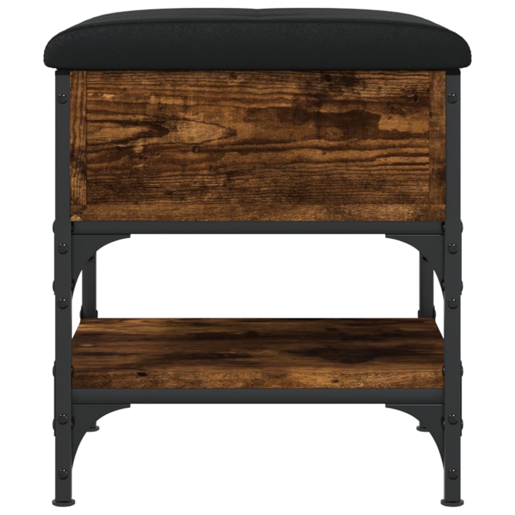 Banc à chaussures chêne fumé 42x42x45 cm bois d'ingénierie - XIOS