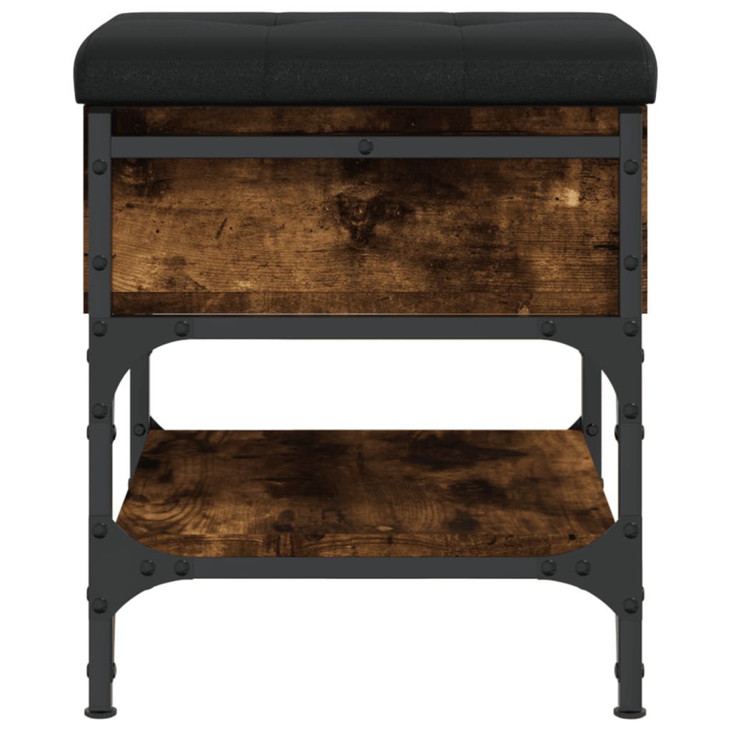 Banc à chaussures chêne fumé 42x42x45 cm bois d'ingénierie - XIOS