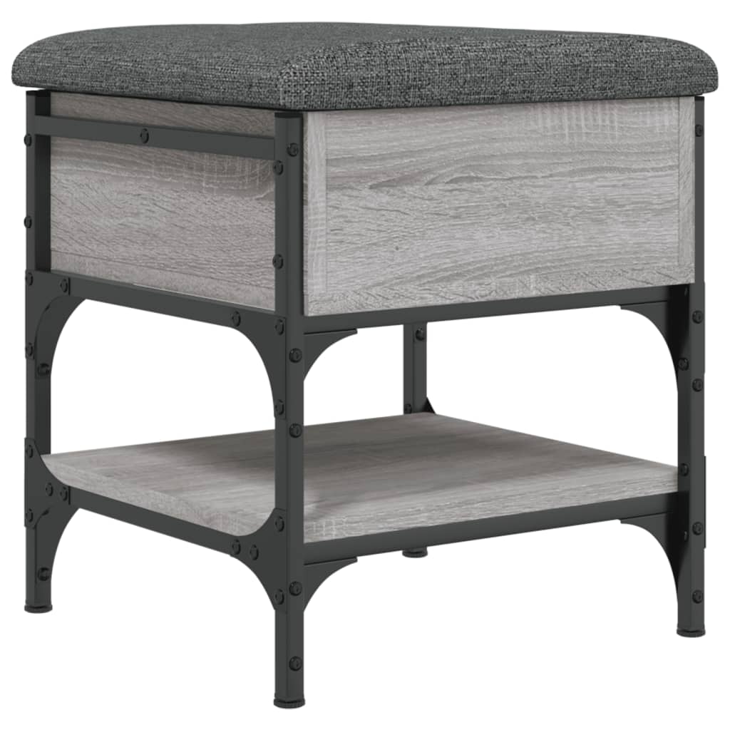 Banc à chaussures sonoma gris 42x42x45 cm bois d'ingénierie - XIOS