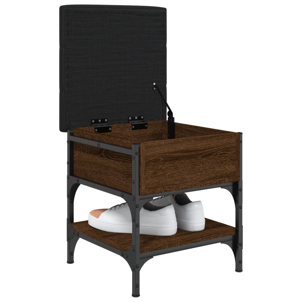 Banc à chaussures chêne marron 42x42x45 cm bois d'ingénierie - XIOS