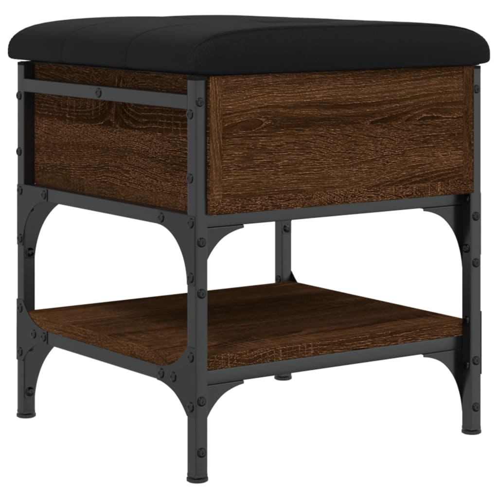 Banc à chaussures chêne marron 42x42x45 cm bois d'ingénierie - XIOS