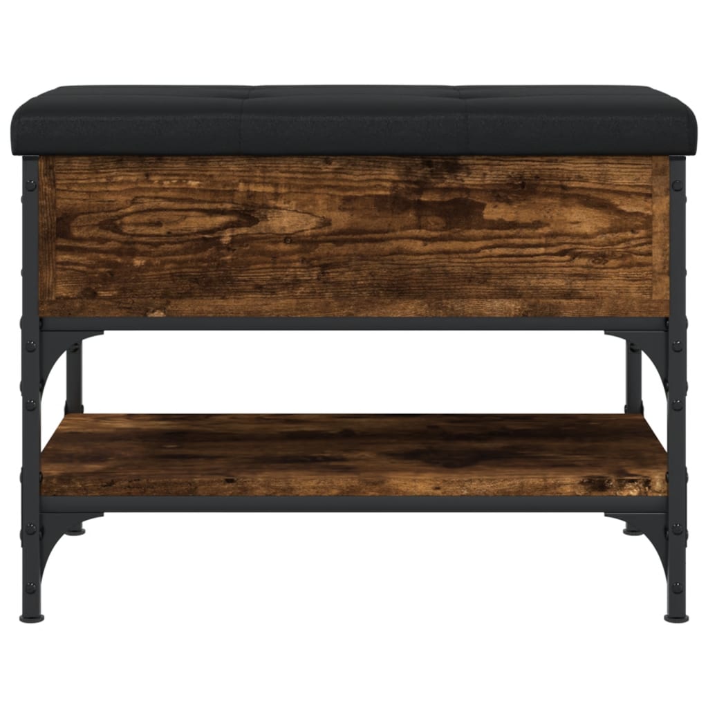 Banc à chaussures chêne fumé 62x42x45 cm bois d'ingénierie - XIOS