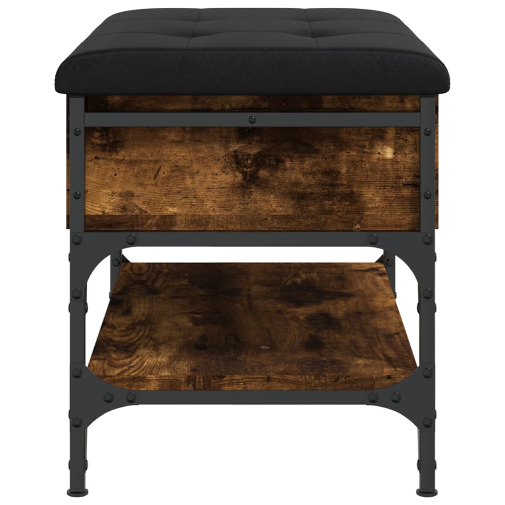 Banc à chaussures chêne fumé 62x42x45 cm bois d'ingénierie - XIOS