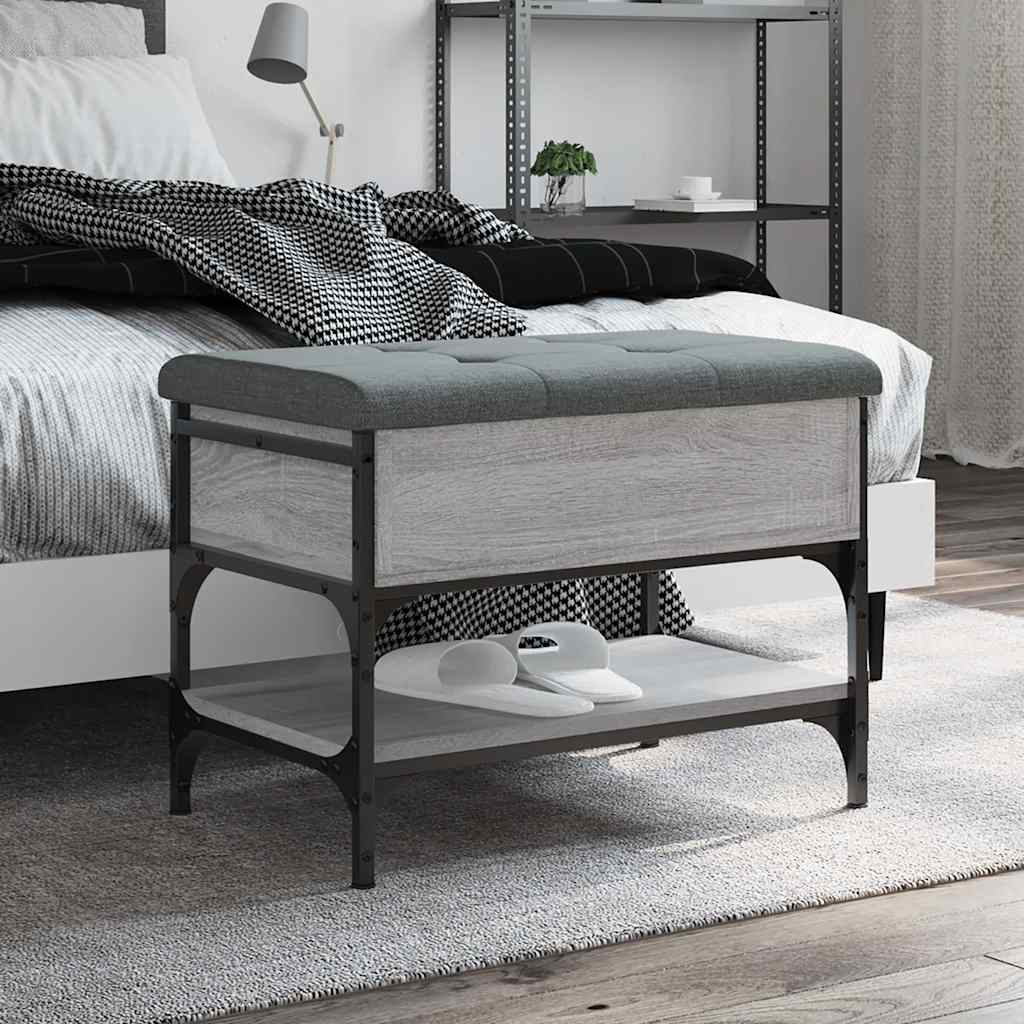 Banc à chaussures sonoma gris 62x42x45 cm bois d'ingénierie - XIOS