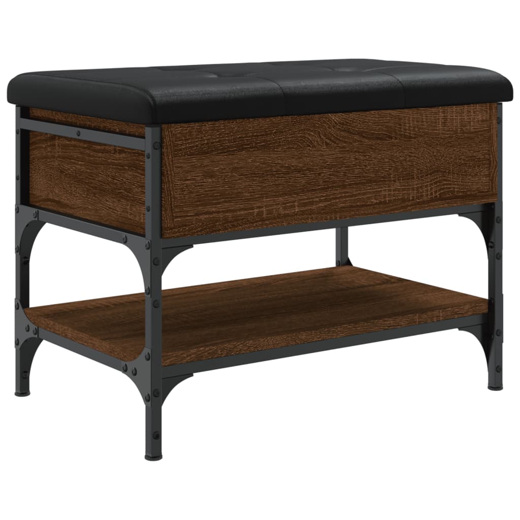Banc à chaussures chêne marron 62x42x45 cm bois d'ingénierie - XIOS