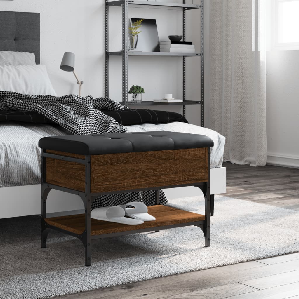 Banc à chaussures chêne marron 62x42x45 cm bois d'ingénierie - XIOS