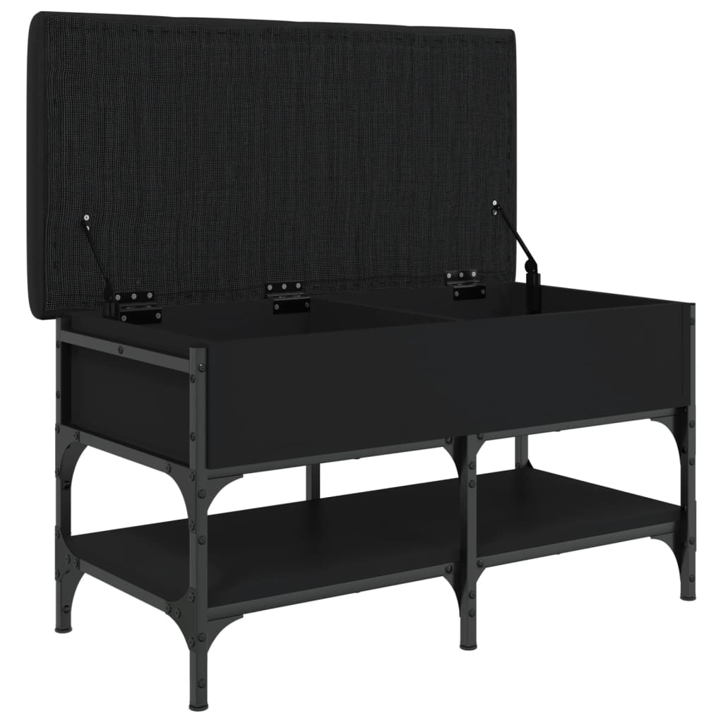 Banc à chaussures noir 82x42x45 cm bois d'ingénierie - XIOS