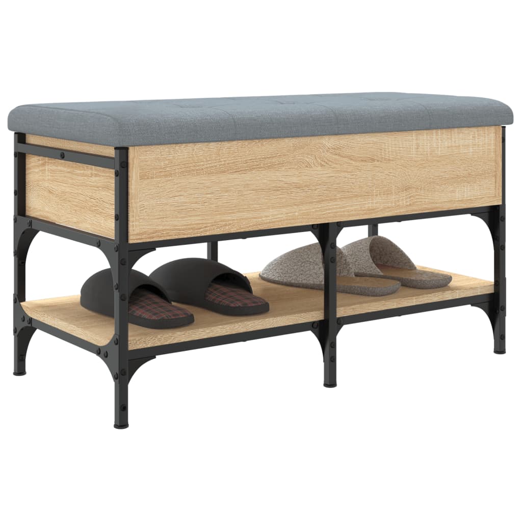Banc à chaussures chêne sonoma 82x42x45 cm bois d'ingénierie - XIOS