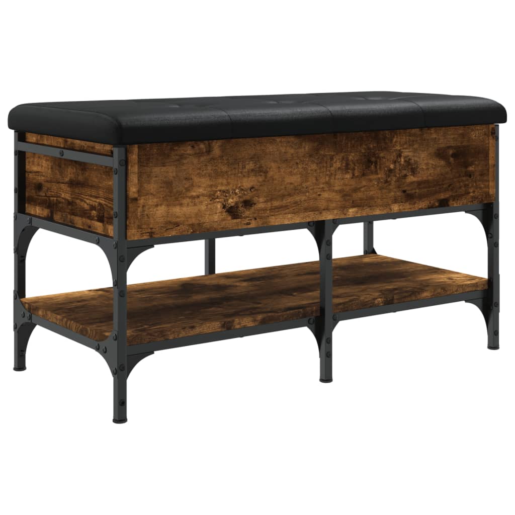 Banc à chaussures chêne fumé 82x42x45 cm bois d'ingénierie - XIOS