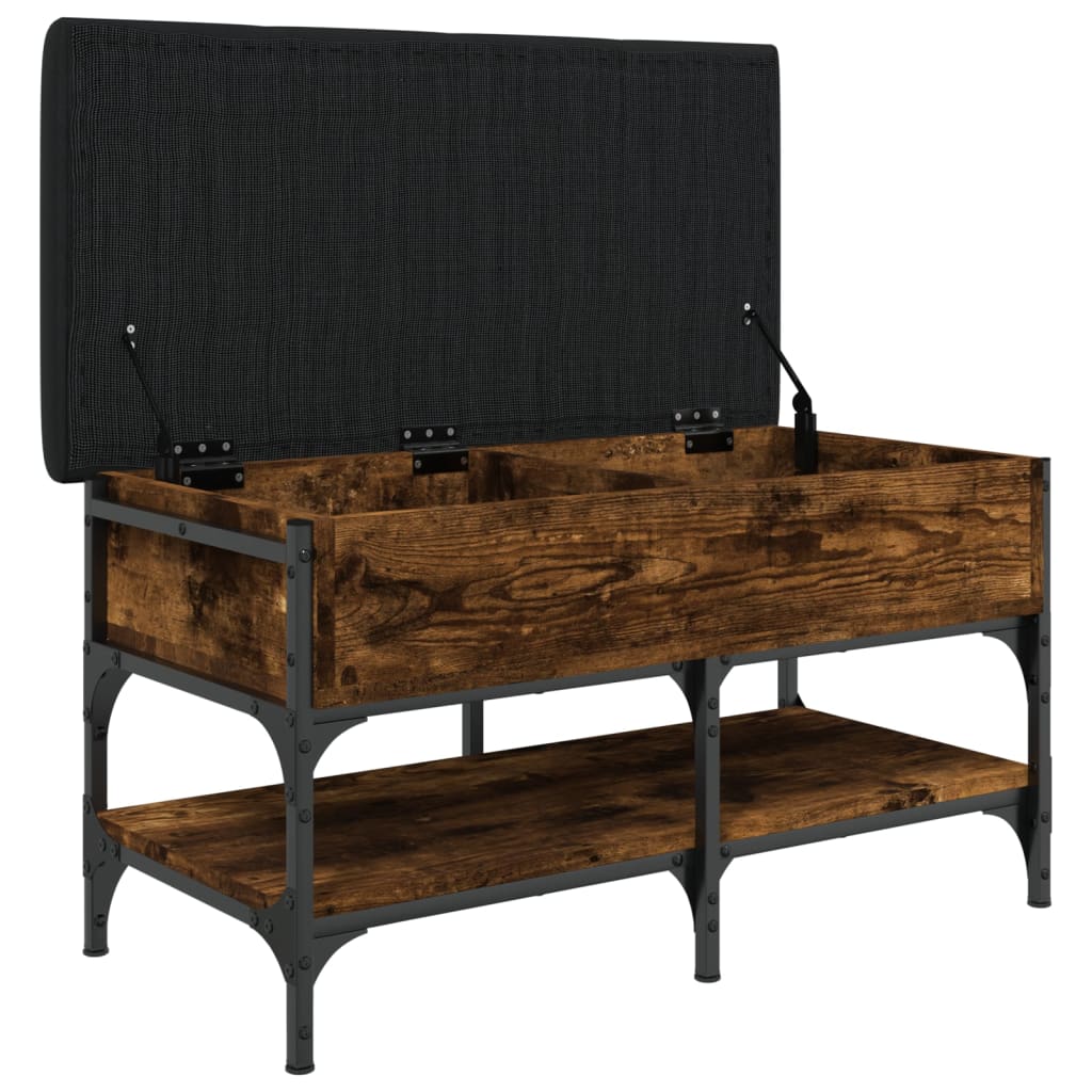 Banc à chaussures chêne fumé 82x42x45 cm bois d'ingénierie - XIOS