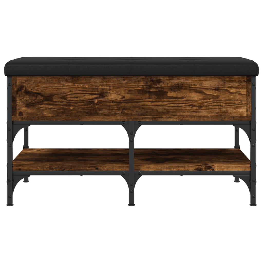 Banc à chaussures chêne fumé 82x42x45 cm bois d'ingénierie - XIOS