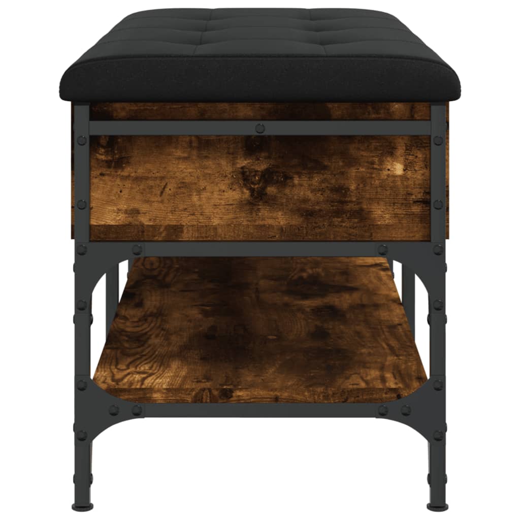 Banc à chaussures chêne fumé 82x42x45 cm bois d'ingénierie - XIOS