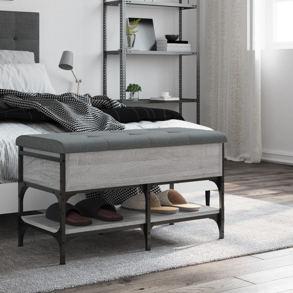 Banc à chaussures sonoma gris 82x42x45 cm bois d'ingénierie - XIOS