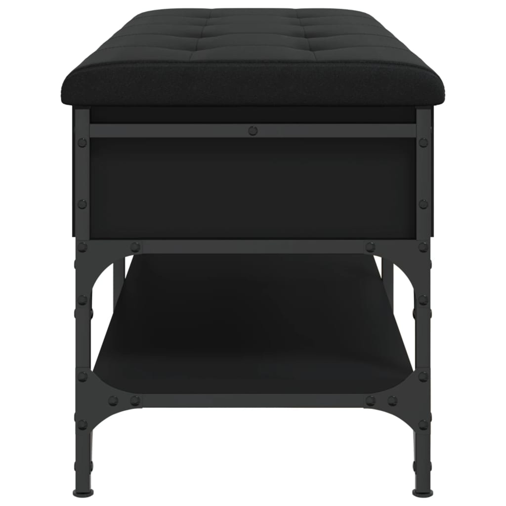 Banc à chaussures noir 102x42x45 cm bois d'ingénierie - XIOS