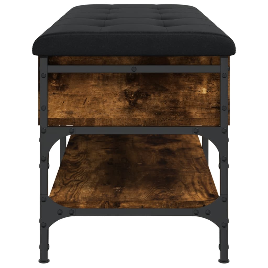Banc à chaussures chêne fumé 102x42x45 cm bois d'ingénierie - XIOS