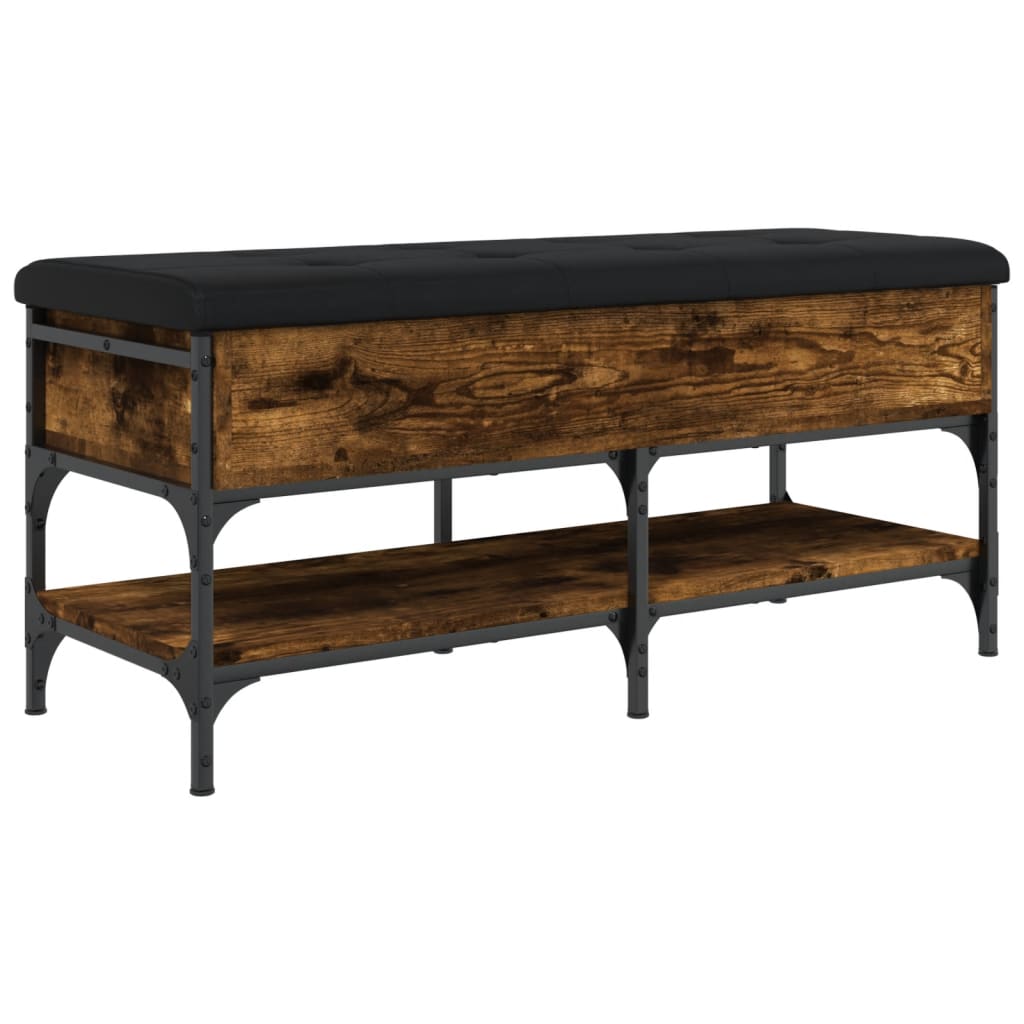 Banc à chaussures chêne fumé 102x42x45 cm bois d'ingénierie - XIOS