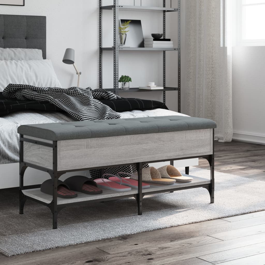 Banc à chaussures sonoma gris 102x42x45 cm bois d'ingénierie - XIOS