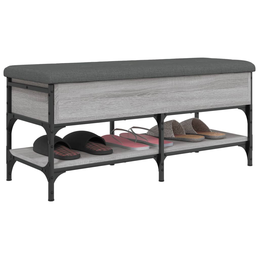 Banc à chaussures sonoma gris 102x42x45 cm bois d'ingénierie - XIOS