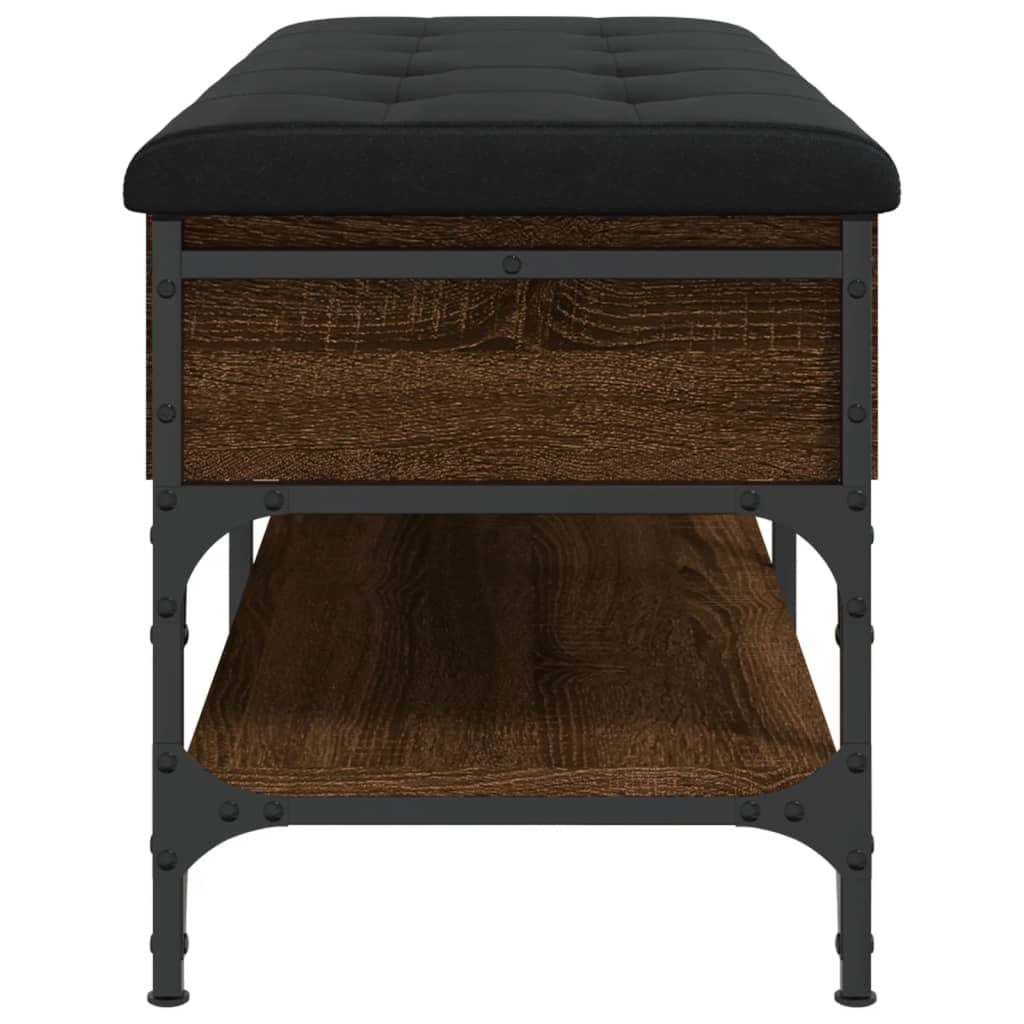 Banc à chaussures chêne marron 102x42x45 cm bois d'ingénierie - XIOS