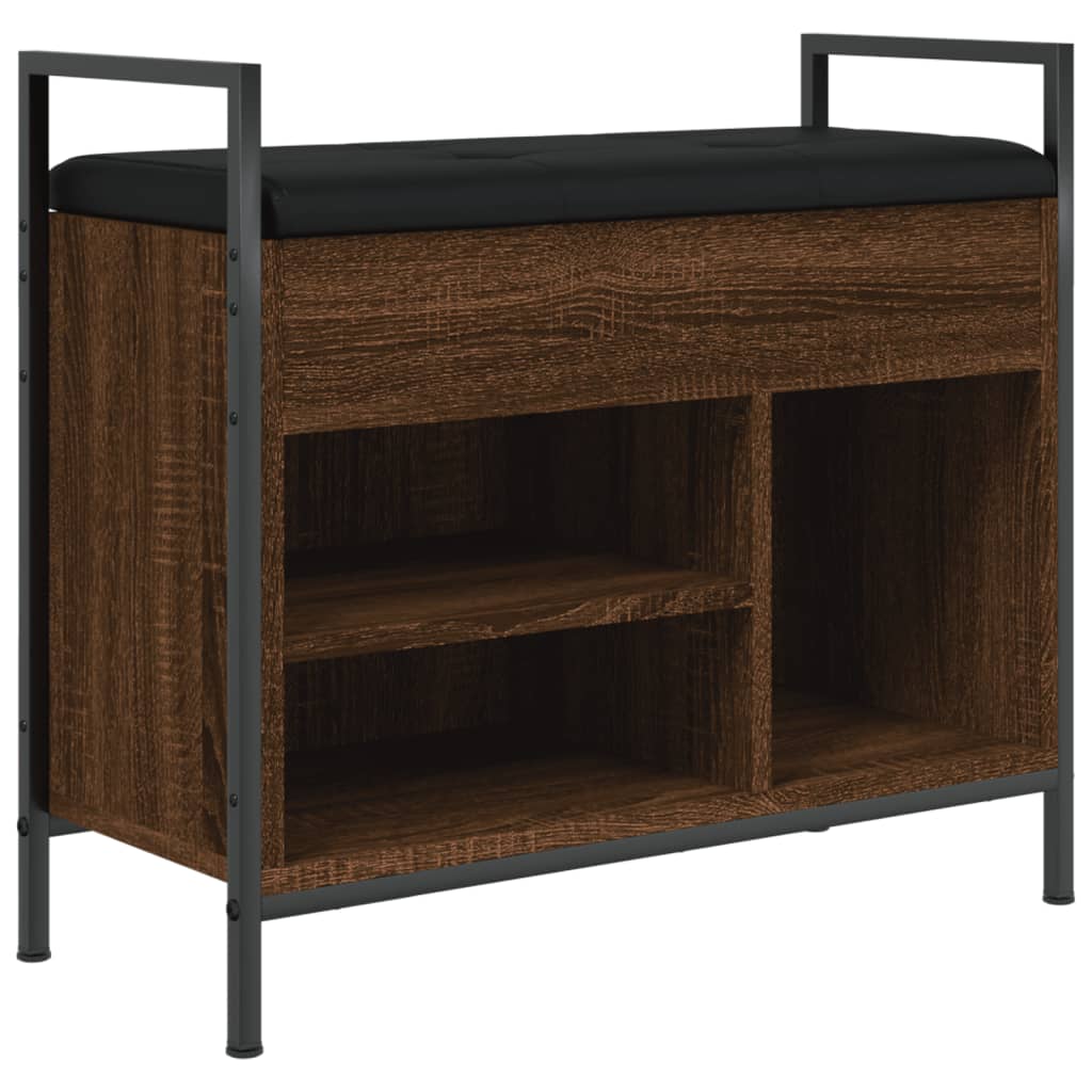 Banc à chaussures chêne marron 65,5x32x57,5cm bois d'ingénierie - XIOS