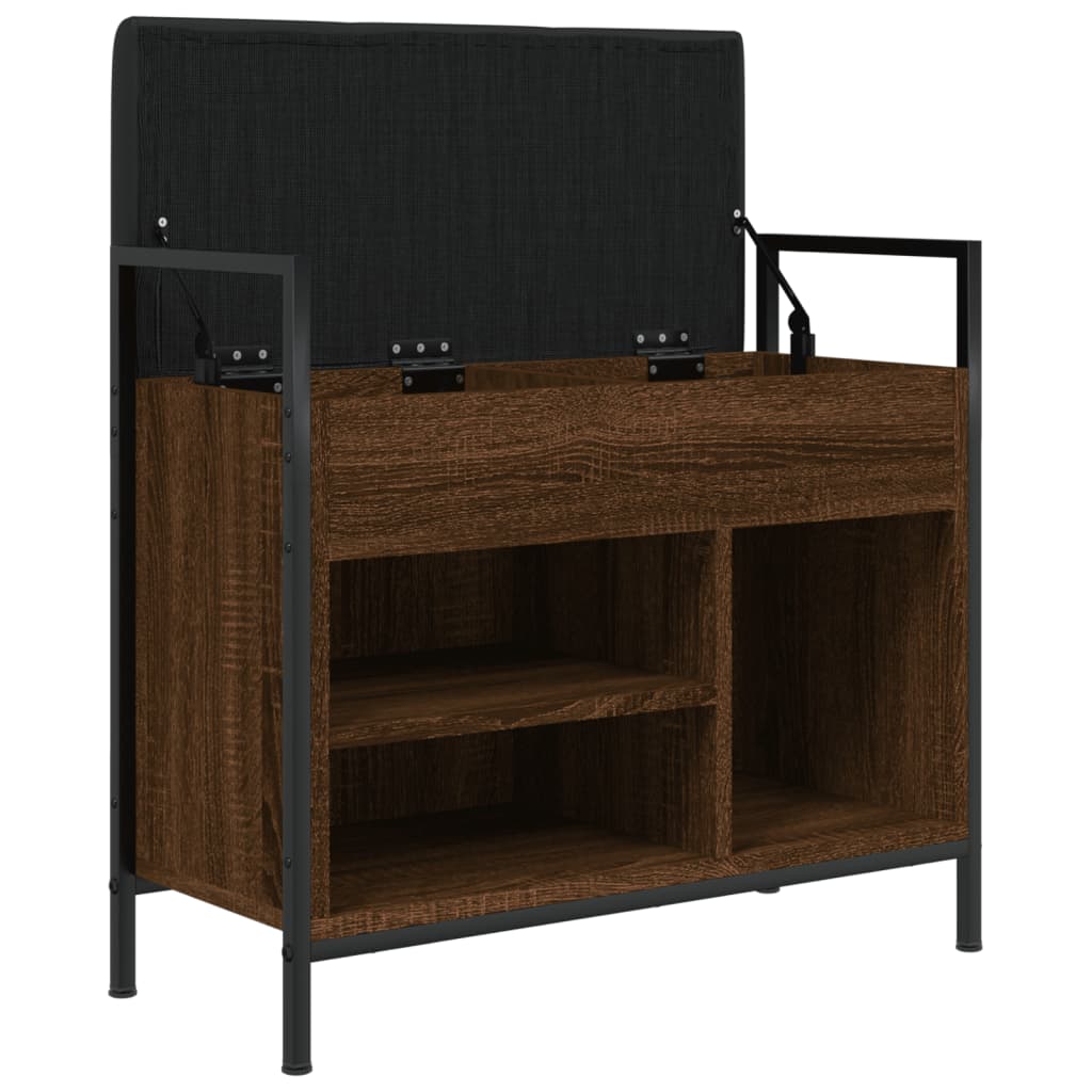 Banc à chaussures chêne marron 65,5x32x57,5cm bois d'ingénierie - XIOS