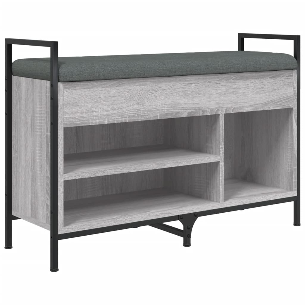 Banc à chaussures sonoma gris 85,5x32x57,5 cm bois d'ingénierie - XIOS