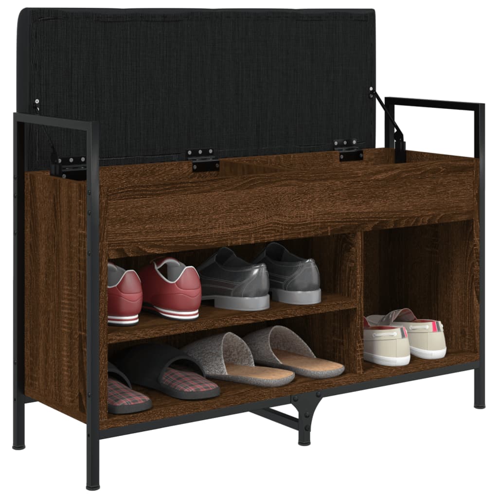 Banc à chaussures chêne marron 85,5x32x57,5cm bois d'ingénierie - XIOS