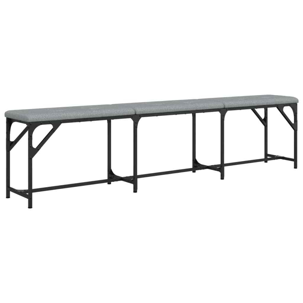 Banc à manger gris clair 186x32x45 cm acier et tissu - XIOS