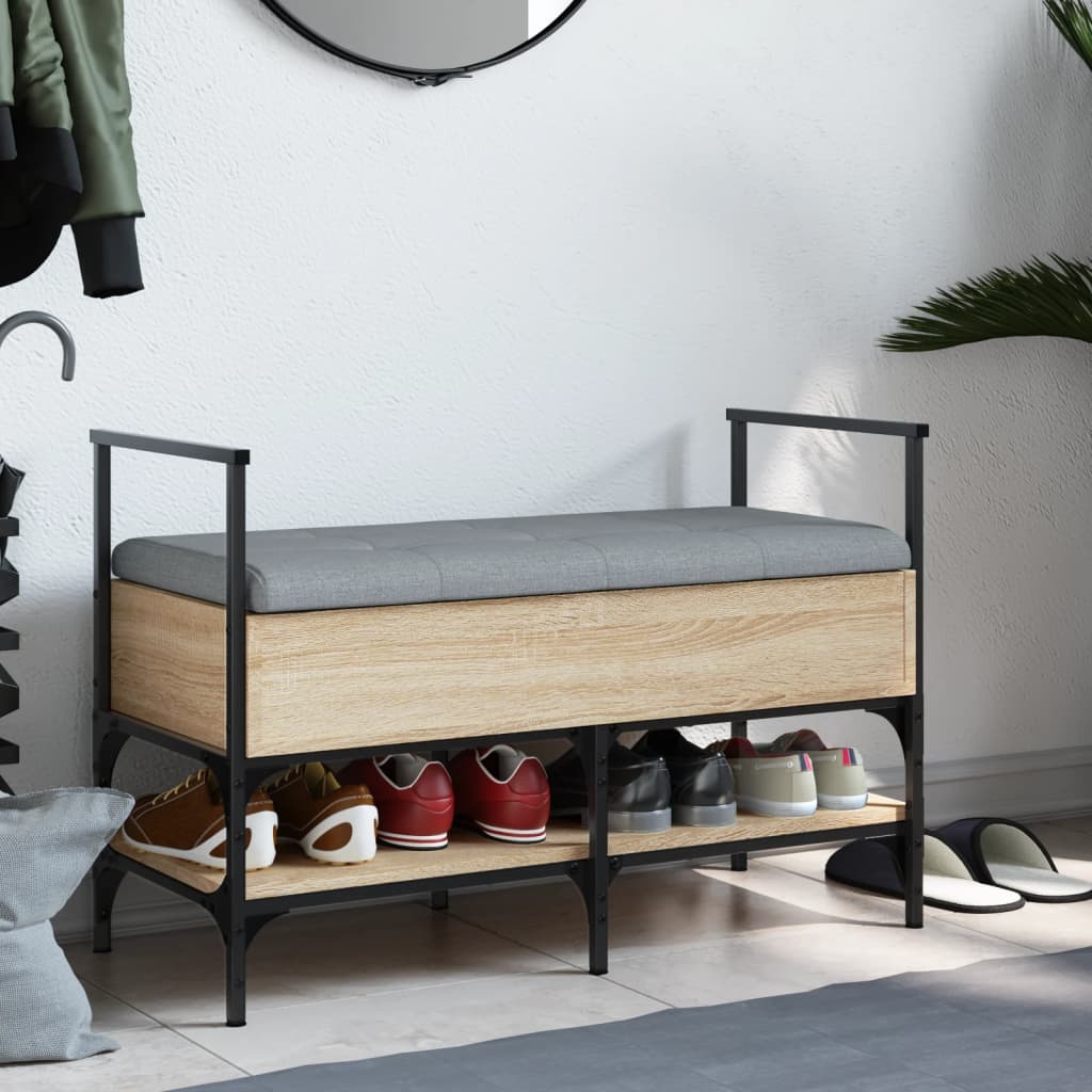 Banc à chaussures chêne sonoma 85,5x42x57,5 cm bois ingénierie - XIOS