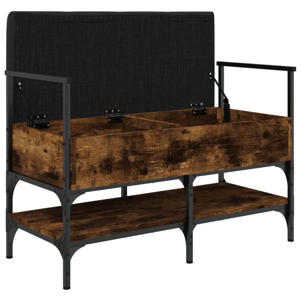 Banc à chaussures chêne fumé 85,5x42x57,5 cm bois d'ingénierie - XIOS