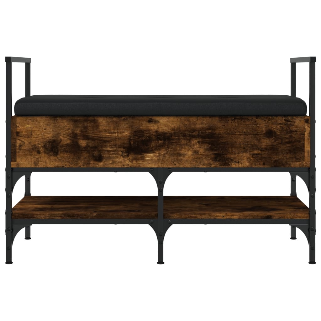 Banc à chaussures chêne fumé 85,5x42x57,5 cm bois d'ingénierie - XIOS