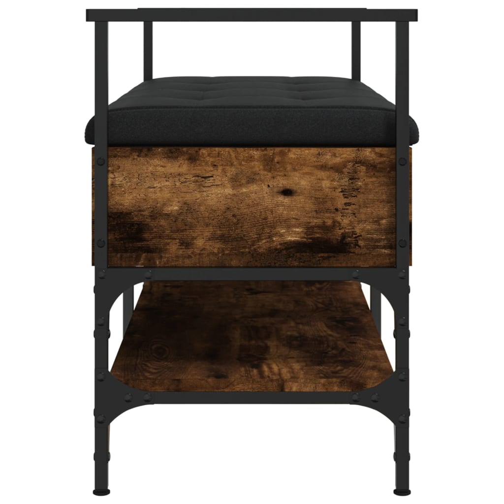 Banc à chaussures chêne fumé 85,5x42x57,5 cm bois d'ingénierie - XIOS