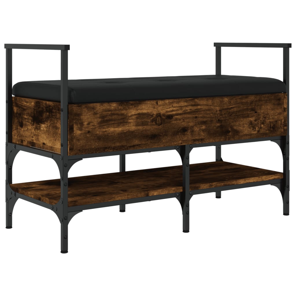 Banc à chaussures chêne fumé 85,5x42x57,5 cm bois d'ingénierie - XIOS