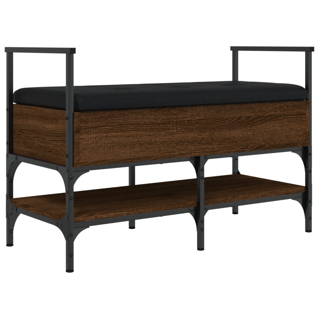 Banc à chaussures chêne marron 85,5x42x57,5cm bois d'ingénierie - XIOS