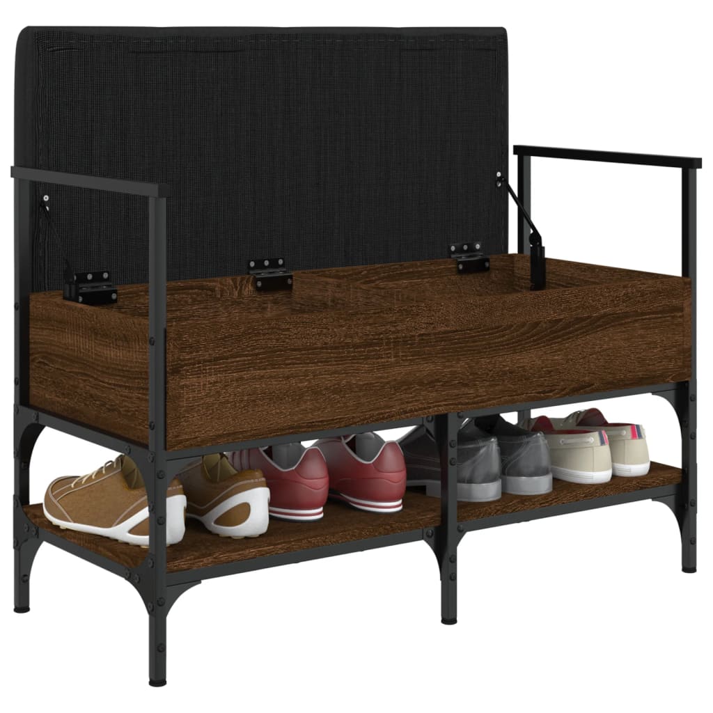 Banc à chaussures chêne marron 85,5x42x57,5cm bois d'ingénierie - XIOS