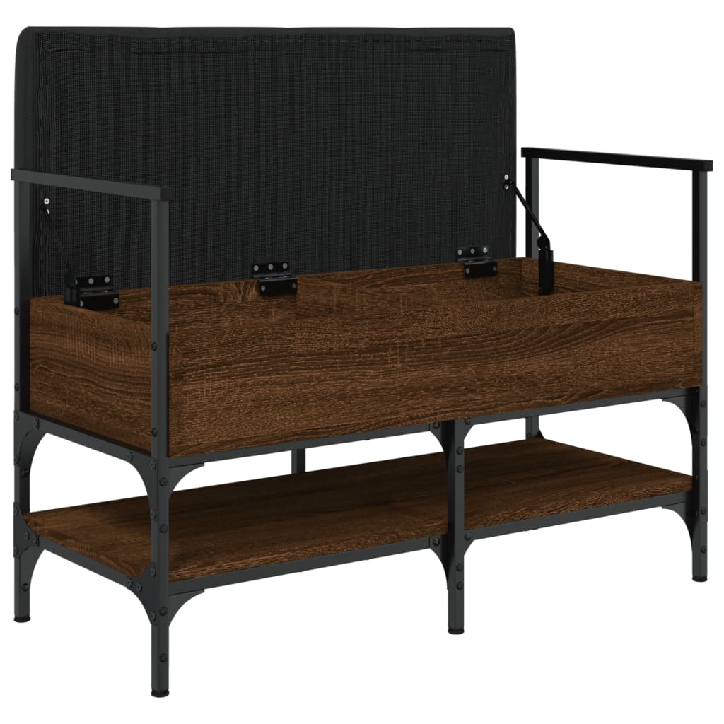 Banc à chaussures chêne marron 85,5x42x57,5cm bois d'ingénierie - XIOS