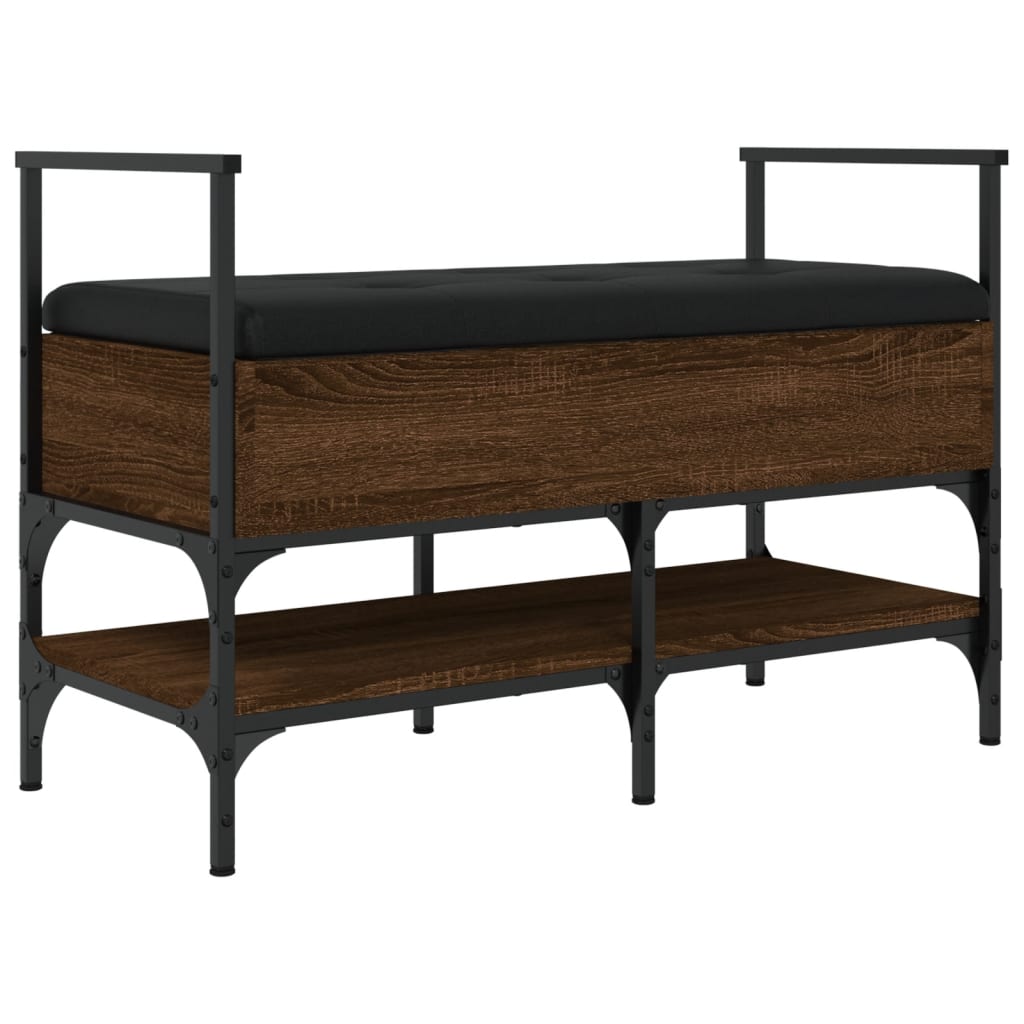 Banc à chaussures chêne marron 85,5x42x57,5cm bois d'ingénierie - XIOS