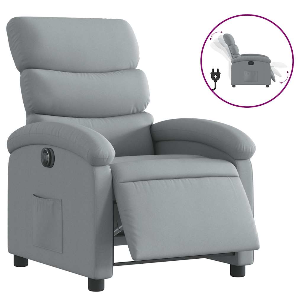 Fauteuil inclinable électrique Gris clair Tissu - XIOS