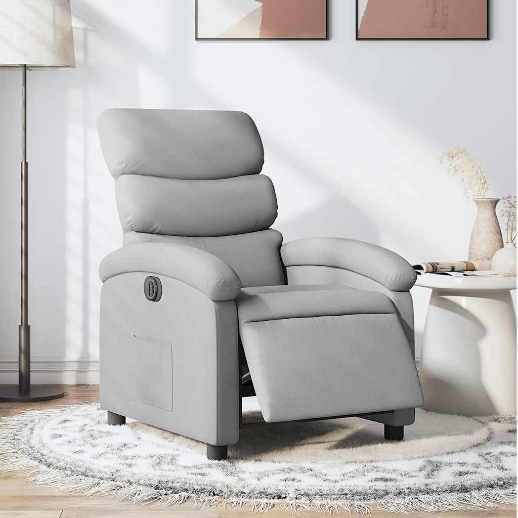 Fauteuil inclinable électrique Gris clair Tissu - XIOS