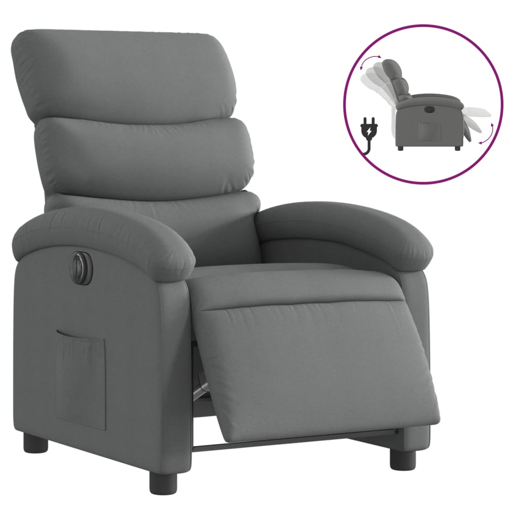 Fauteuil inclinable électrique Gris foncé Tissu - XIOS