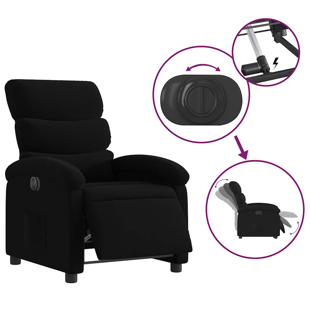Fauteuil inclinable électrique Noir Tissu - XIOS