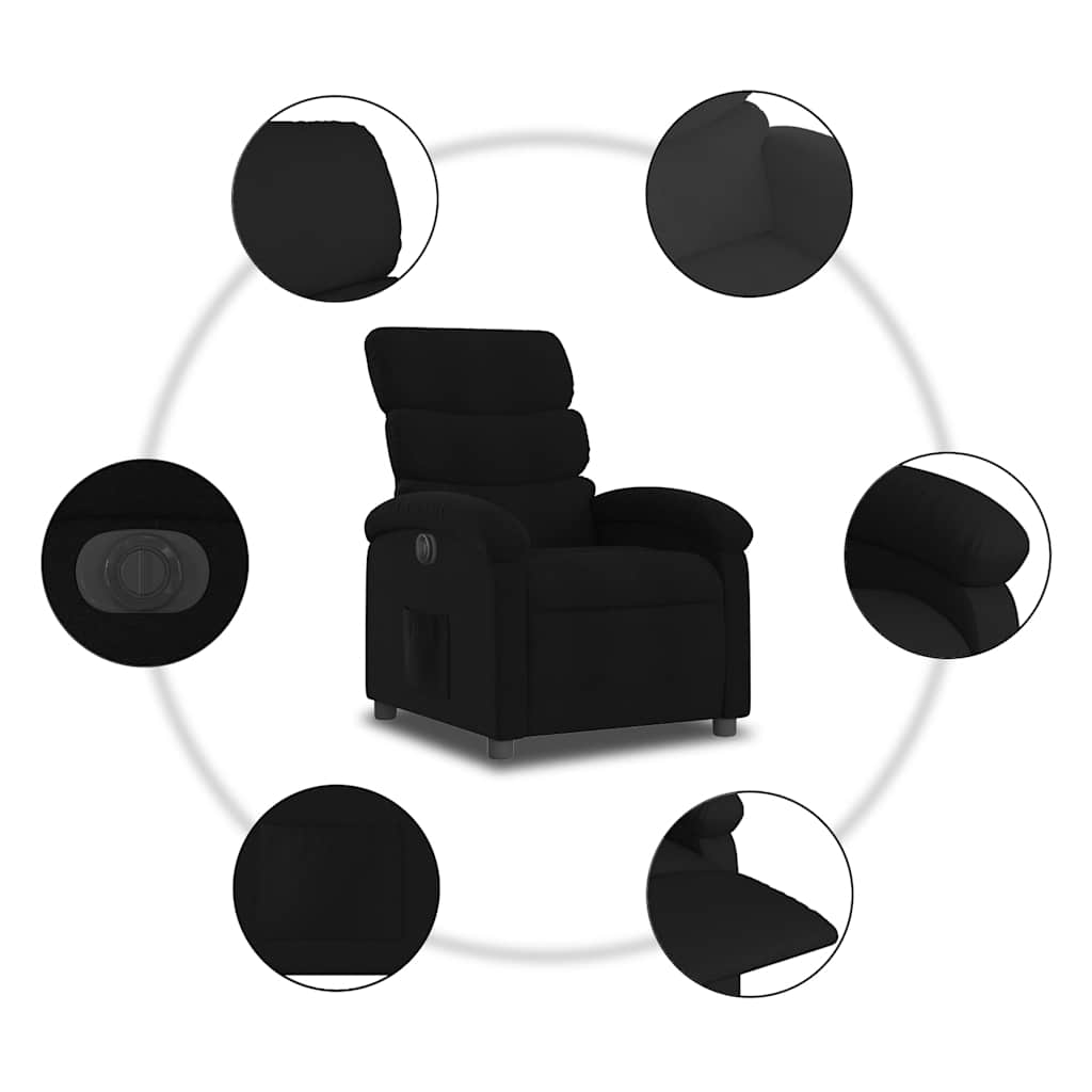 Fauteuil inclinable électrique Noir Tissu - XIOS