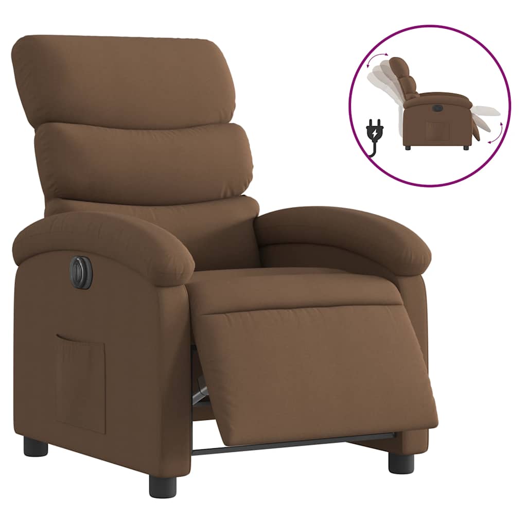 Fauteuil inclinable électrique Marron Tissu - XIOS