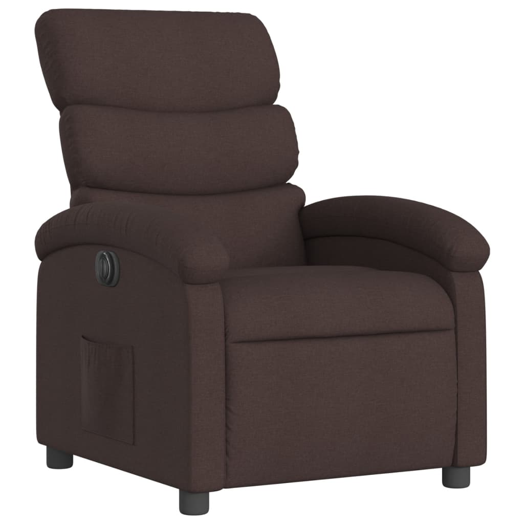 Fauteuil inclinable électrique Marron foncé Tissu - XIOS
