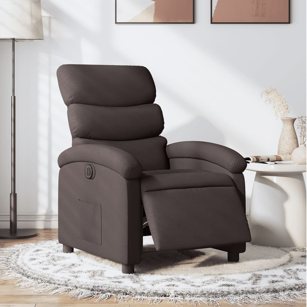 Fauteuil inclinable électrique Marron foncé Tissu - XIOS