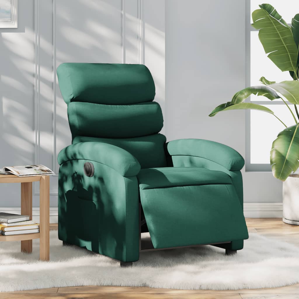 Fauteuil inclinable électrique Vert foncé Tissu - XIOS